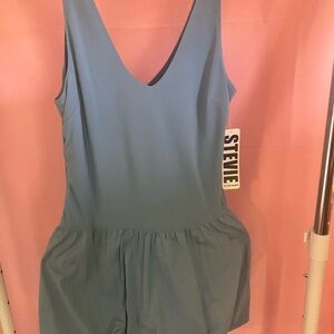 Blue Sleeveless Bubble Mini Dress